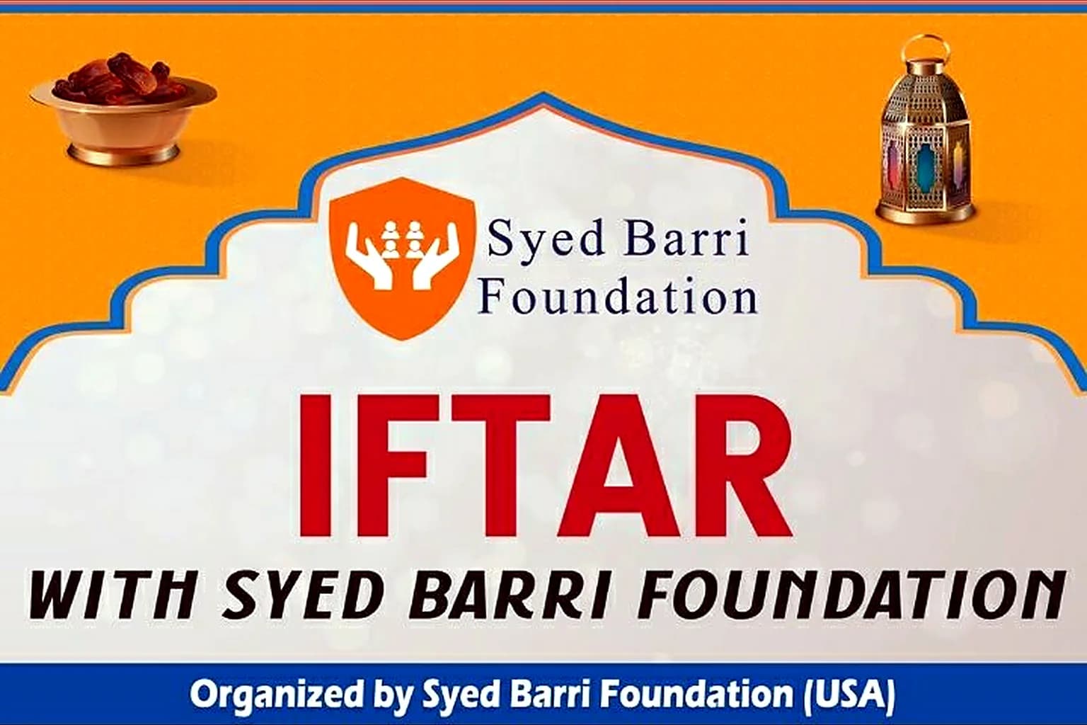 Iftar event graphic for Syed Barri Foundation
