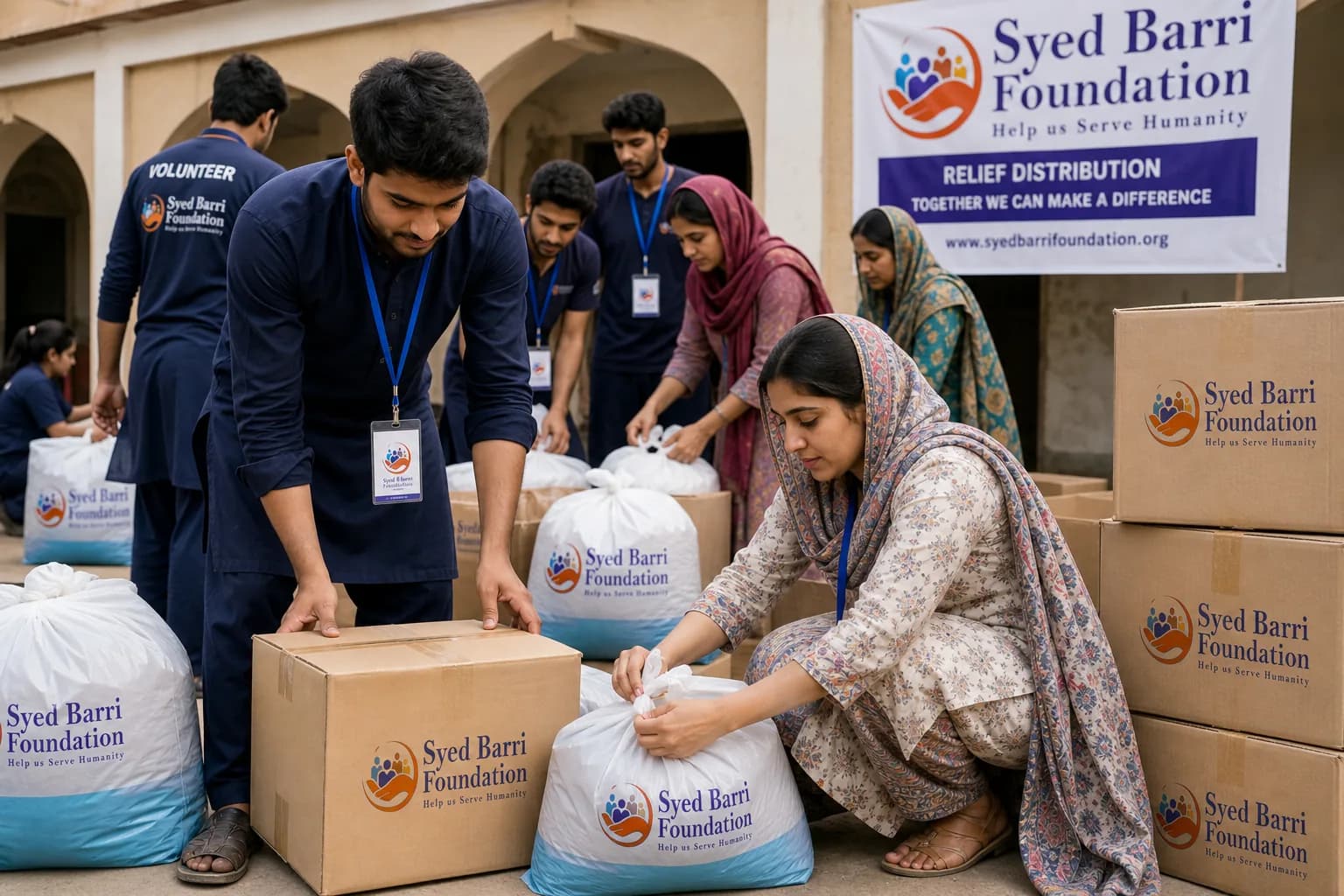 Foundation relief bags and boxes with natural branded labels