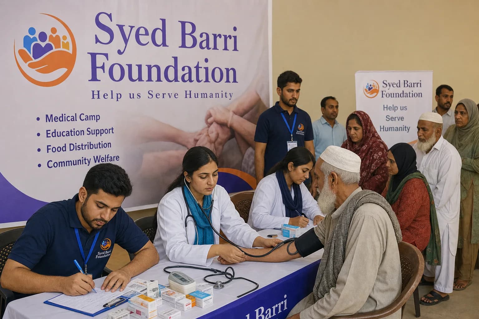 Foundation medical camp providing health checkups to community members