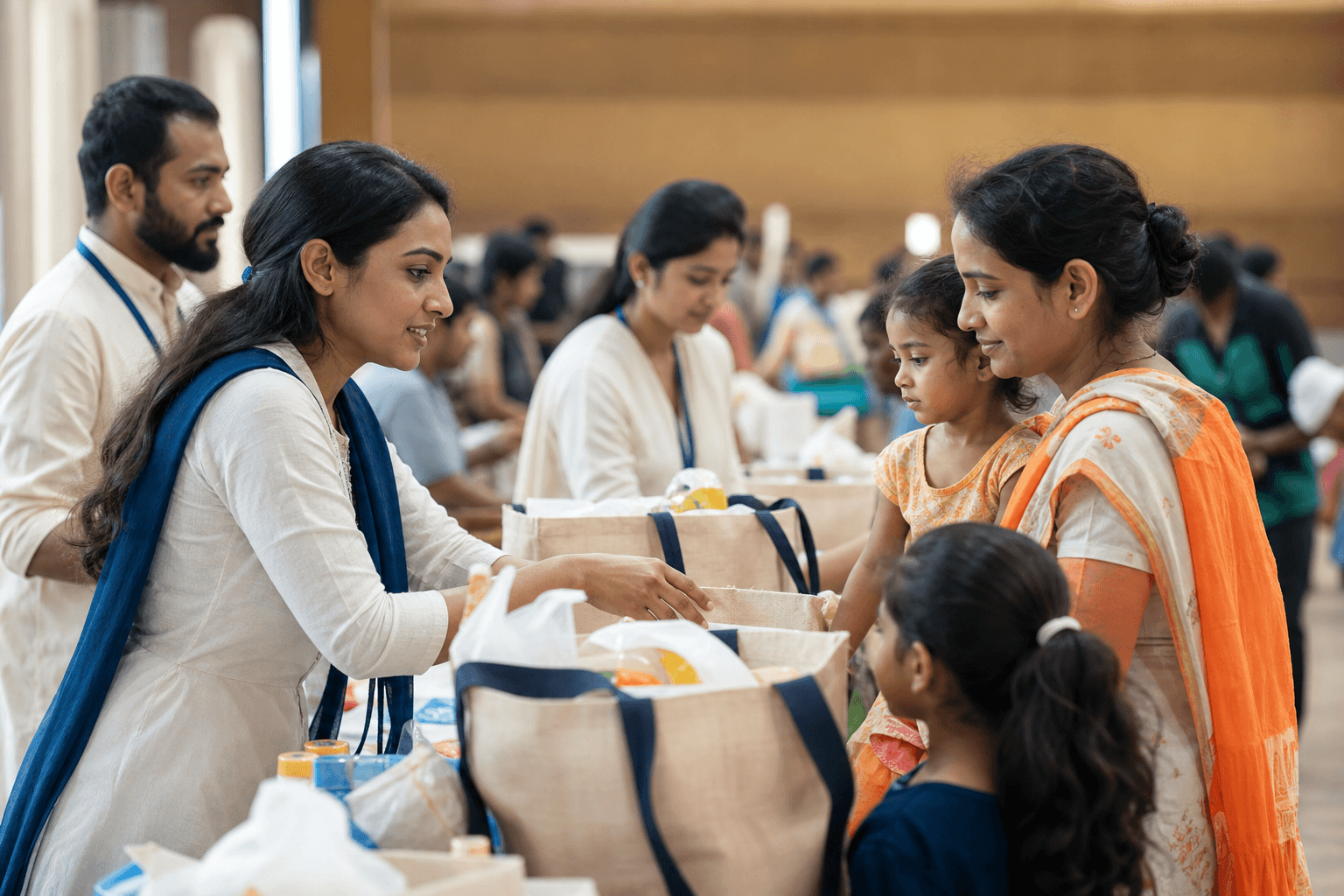 South Asian foundation volunteers organizing support for families